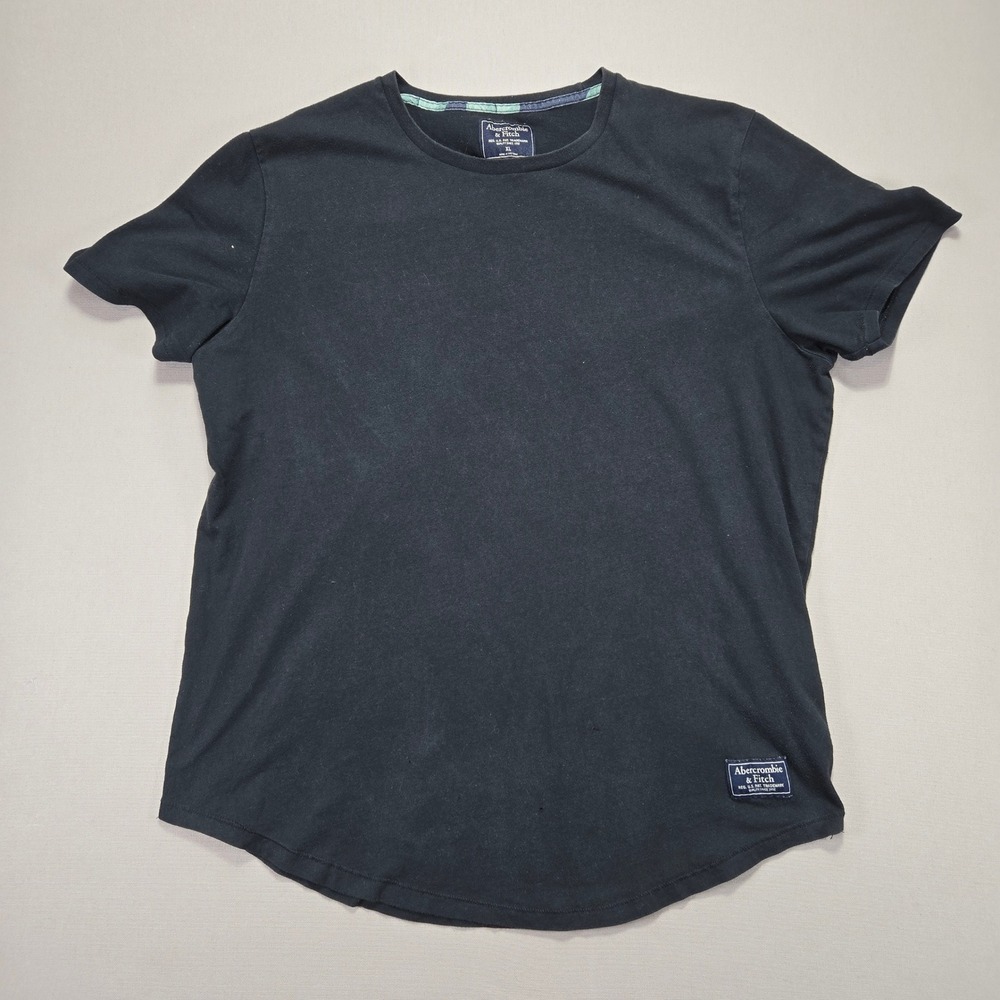 Abercrombie & Fitch Mens T Shirt XL Black Crew Neck Short Sleeve Casual